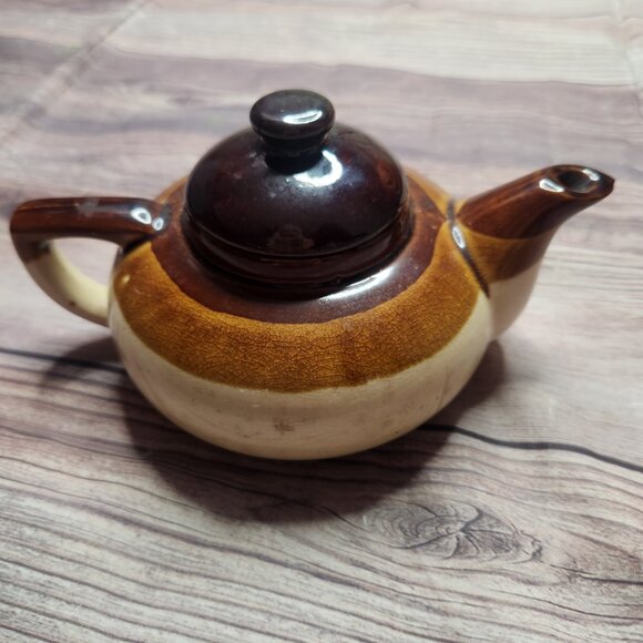 Farrah Vintage Tea for Two Brown Beige Cream Ceramic Teapot - Picture 6 of 10